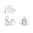 Sanitari filomuro serie Comoda Ceramica Azzurra 50x36x42H cm con sedile - Bianco lucido