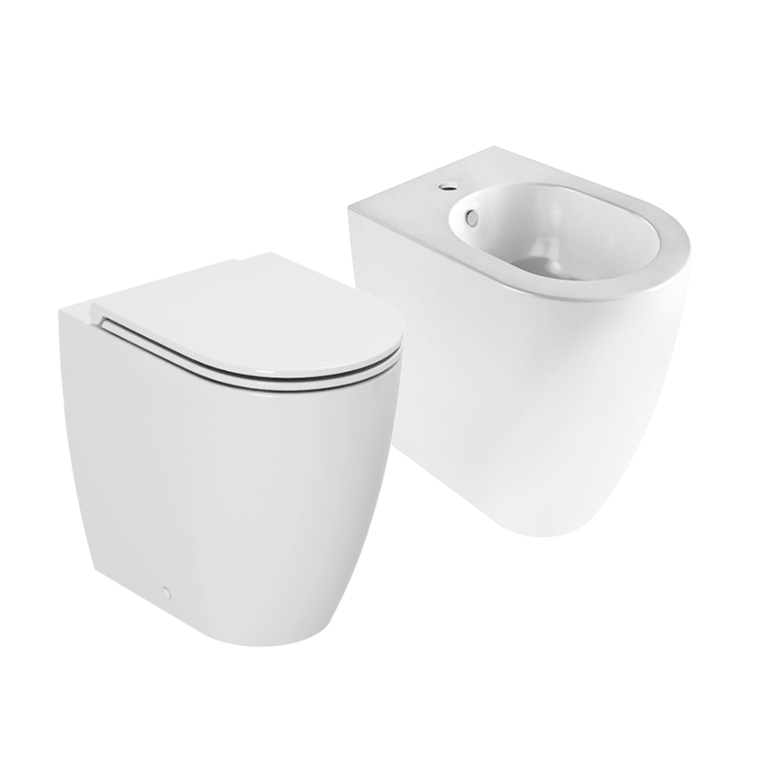 Set sanitari a terra Azzurra Comoda H50 con scarico traslato 56x36