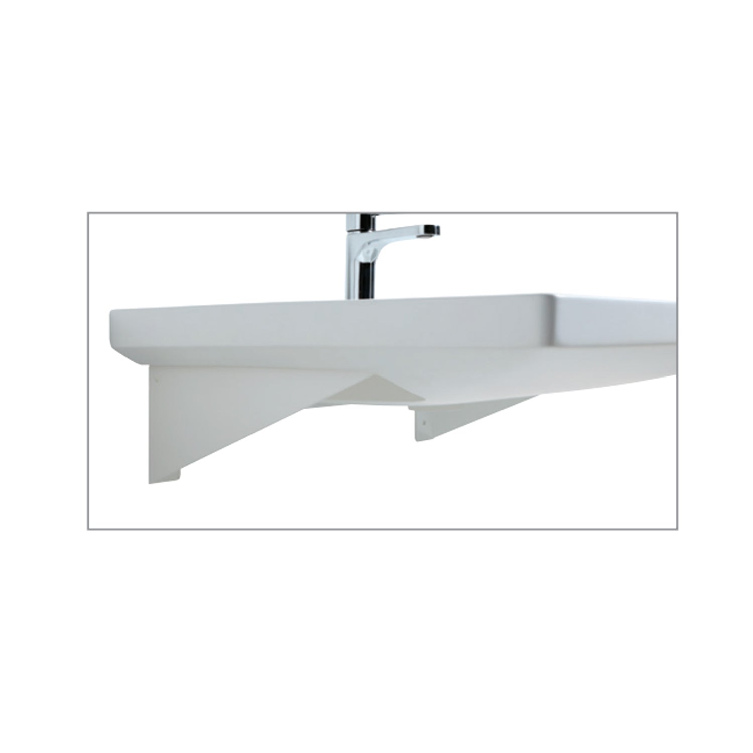 Lavabo sospeso per disabili Azzurra Thin 70x57 cm con apertura frontale e staffe fisse â€“ Bianco lucido
