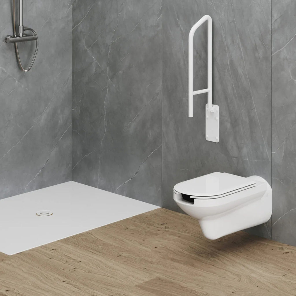 Vaso sospeso modello Thin di Azzurra Ceramica per diversamente abili 75Ã—36Ã—H37 cm - Bianco Lucido