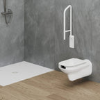 Vaso sospeso modello Thin di Azzurra Ceramica per diversamente abili 75Ã—36Ã—H37 cm - Bianco Lucido