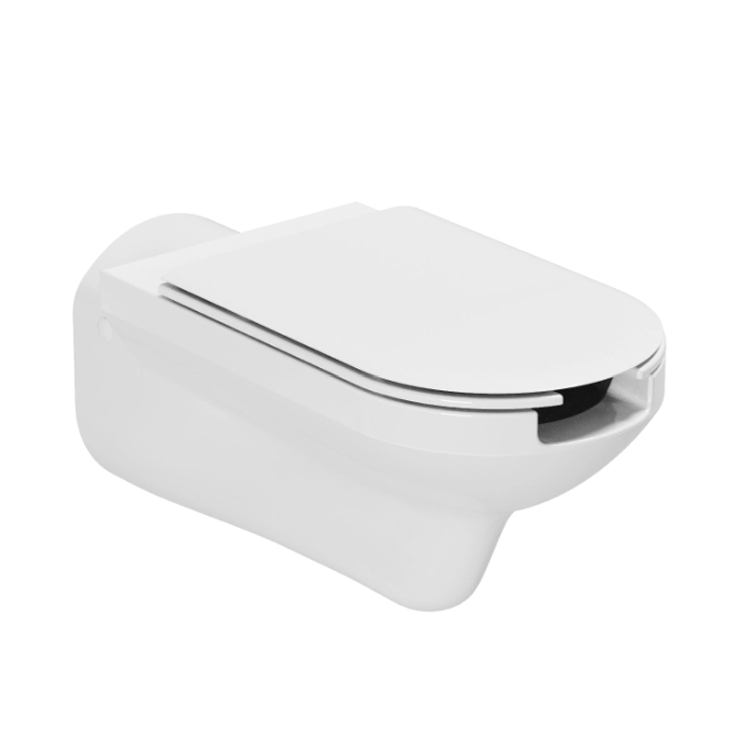 Vaso sospeso modello Thin di Azzurra Ceramica per diversamente abili 75Ã—36Ã—H37 cm - Bianco Lucido