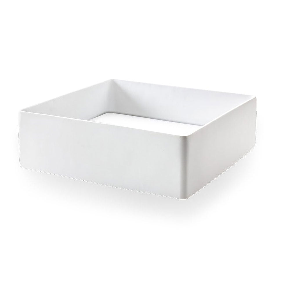 Lavandino da appoggio 'Trabocchetto Basin' in resina cm 40x40x13h by Cipi - Bianco