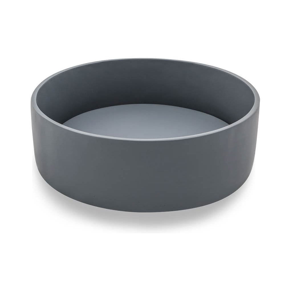 Lavandino da appoggio 'TrabocchettoRound Basin' in resina cm 40x13h by Cipi - Grigio elefante