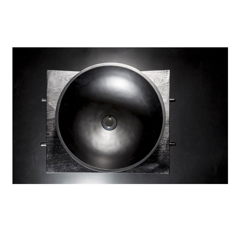 Lavandino da appoggio 'Pop Basin' in resina Ã˜ 38x15h cm by Cipi - Nero