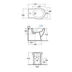 Bidet monoforo installazione filo parete 57x38 cm modello Paestum Ceramica Globo