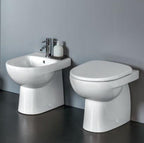 Sanitari filomuro wc+bidet +sedile soft close Geberit 'Selnova' cm 53