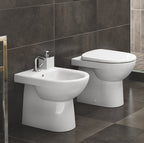 Sanitari filoparete wc+bidet +sedile normal close Geberit 'Selnova' cm 53