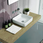 Lavabo d'appoggio quadrato senza troppo pieno Linpha Sanitary cm 40x40