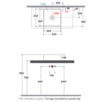Lavabo quadrato cm 42x42x16h. Installazione da appoggio. In ceramica biancaÂ 