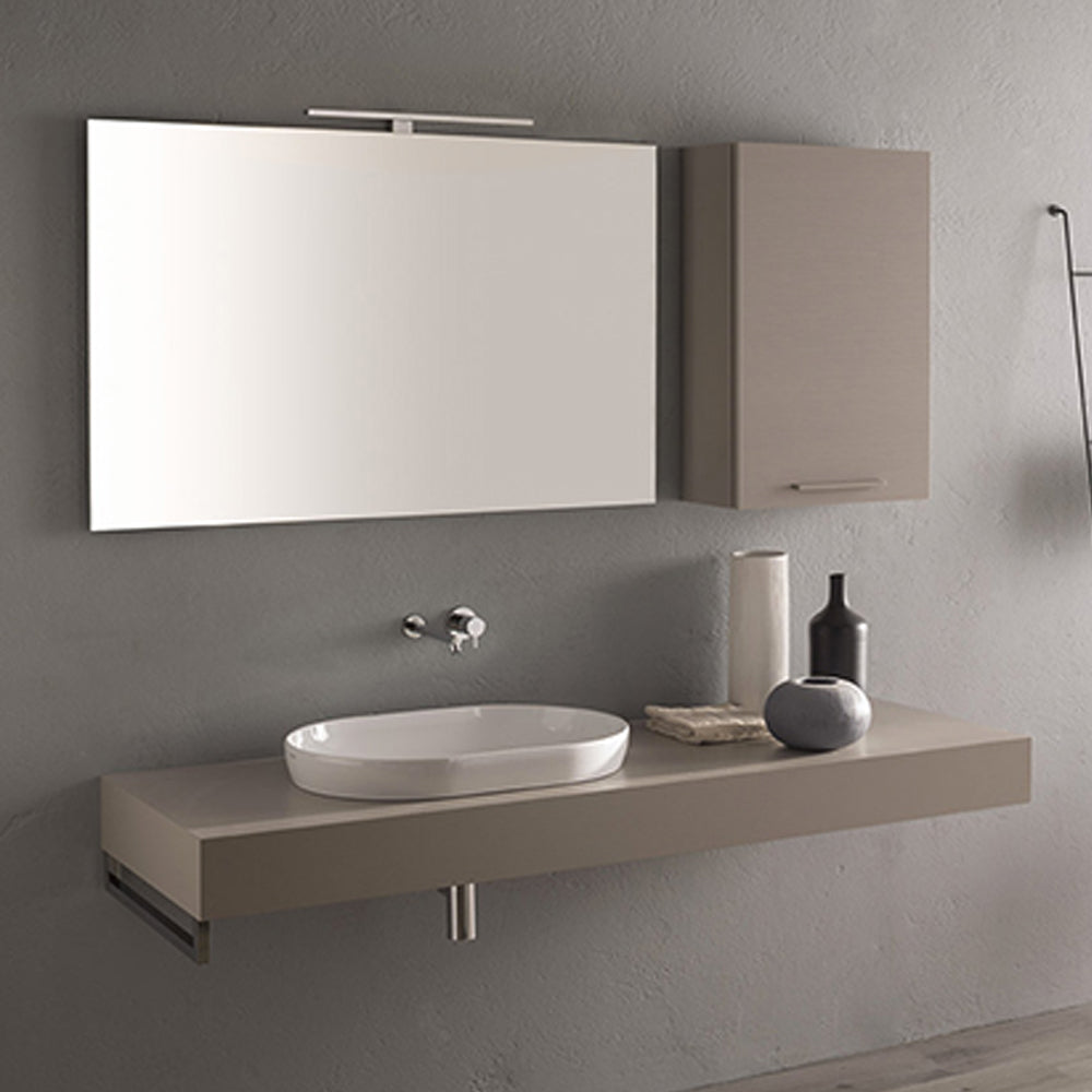 Lavabo ceramica bianca lucida Globo T-Edge installazione d'appoggio o a incasso