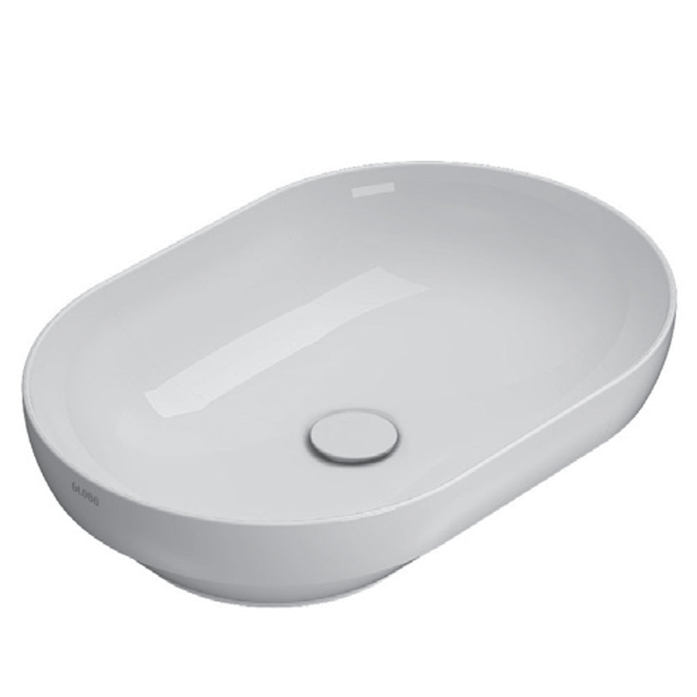 Lavabo ceramica bianca lucida Globo T-Edge installazione d'appoggio o a incasso