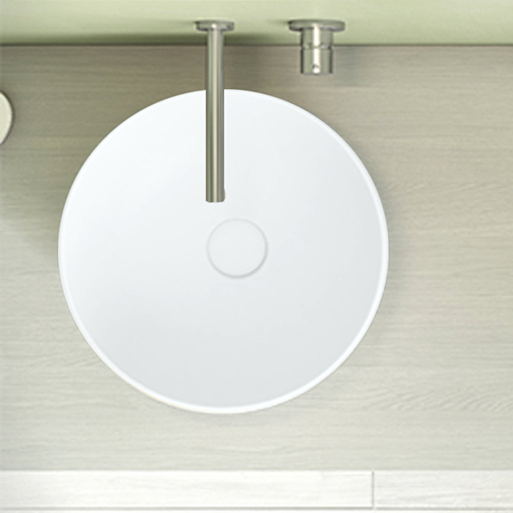 Lavabo d'appoggio bianco opaco Ceramica Globo T- Edge Ã˜ 37 h.16 cm
