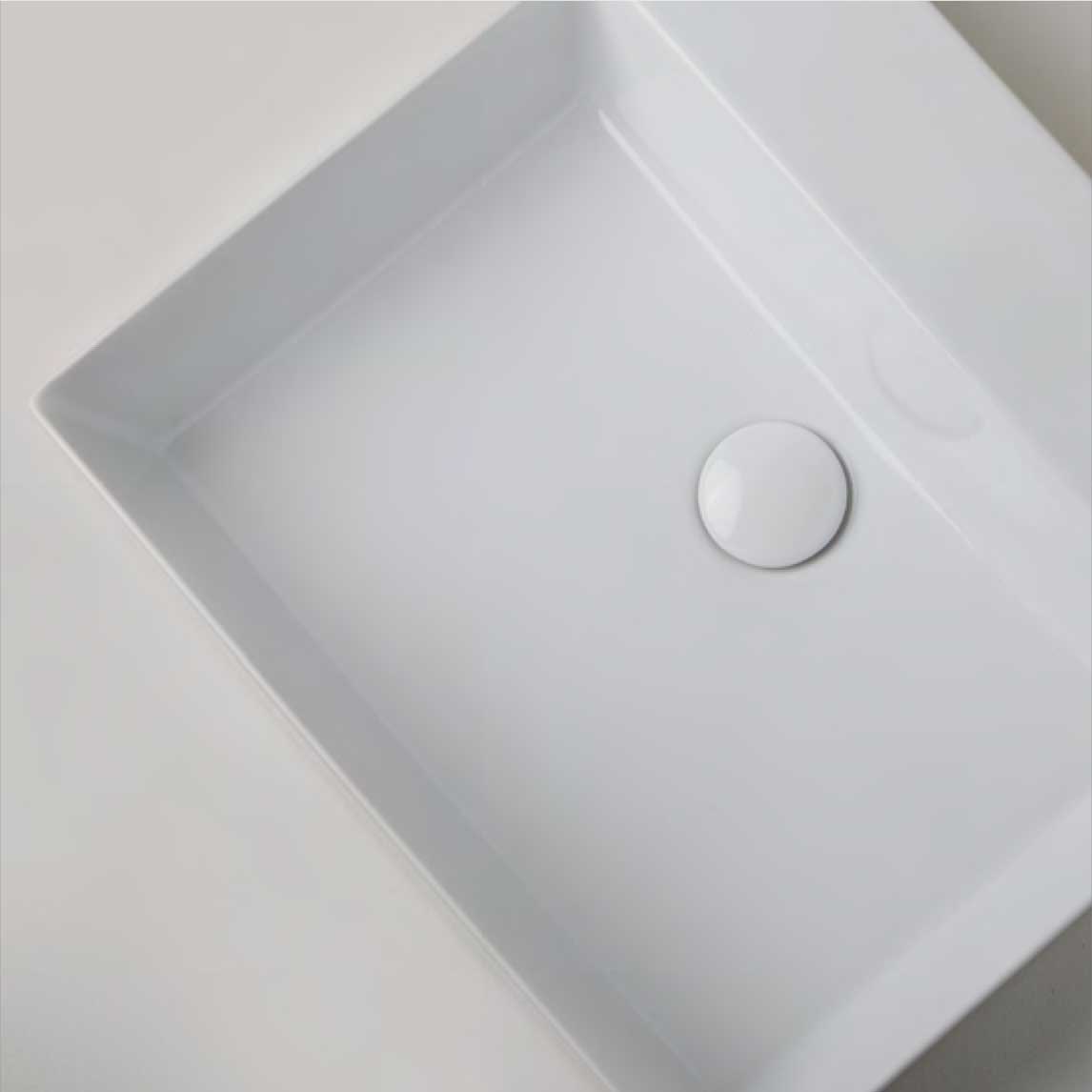 Lavabo da appoggio squadrato Ceramica Azzurra Elegance 60x45 cm