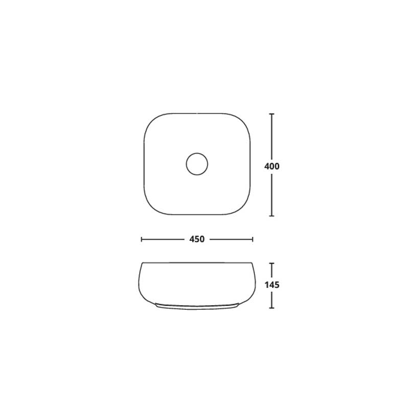 Lavabo da appoggio Althea 45X40 in ceramica bianca lucida