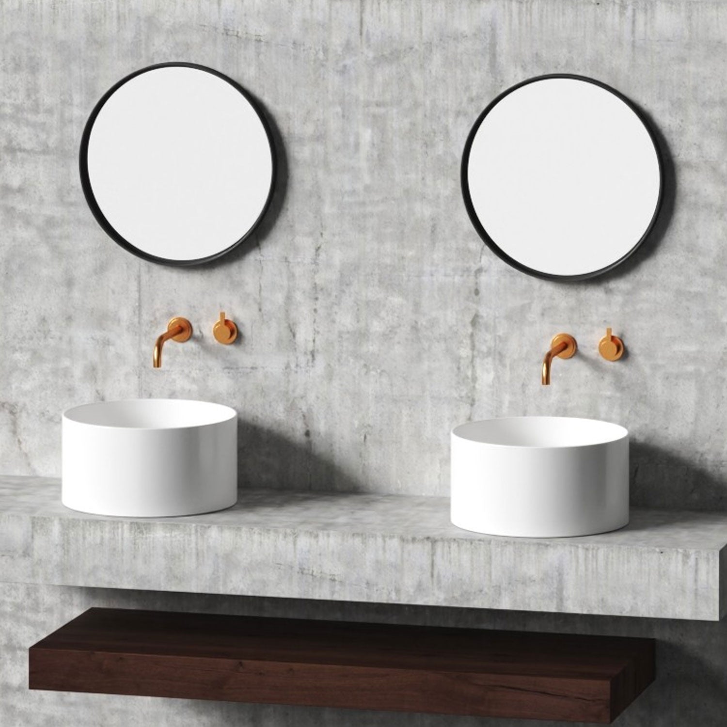 Lavandino da appoggio/sospeso cm Ã¸40x20h serie Core di Ceramica Galassia -  Bianco lucido