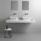 Lavabo d'arredo installazione appoggio 'Zeta' Ceramica Azzurra cm 38x38x13h