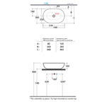 Lavabo da appoggio T-Edge 54x36 cm con bordo sottile Ceramica Globo