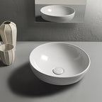 Lavabo Ceramica Globo T-Edge a appoggio/incasso Ã¸ 37 cm - Bianco lucido