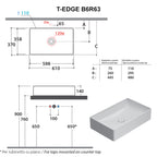 Nuovo lavabo d'appoggio bianco opaco Ceramica Globo T-Edge 61x37 h.14 cm