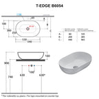 Lavabo d'appoggio bianco opaco Ceramica Globo T-Edge 54x36 h.16 cm