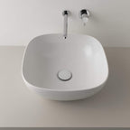 Lavabo d'appoggio Ceramica Globo T-Edge bianco opaco 38x38 h.16 cm