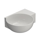 Lavabo asimmetrico per installazione sospesa o appoggio ceramica bianca Globo T-Edge cm 40x32