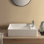 Lavabo rettangolare per installazione da appoggio ceramica bianca Globo T-Edge cm 55x35
