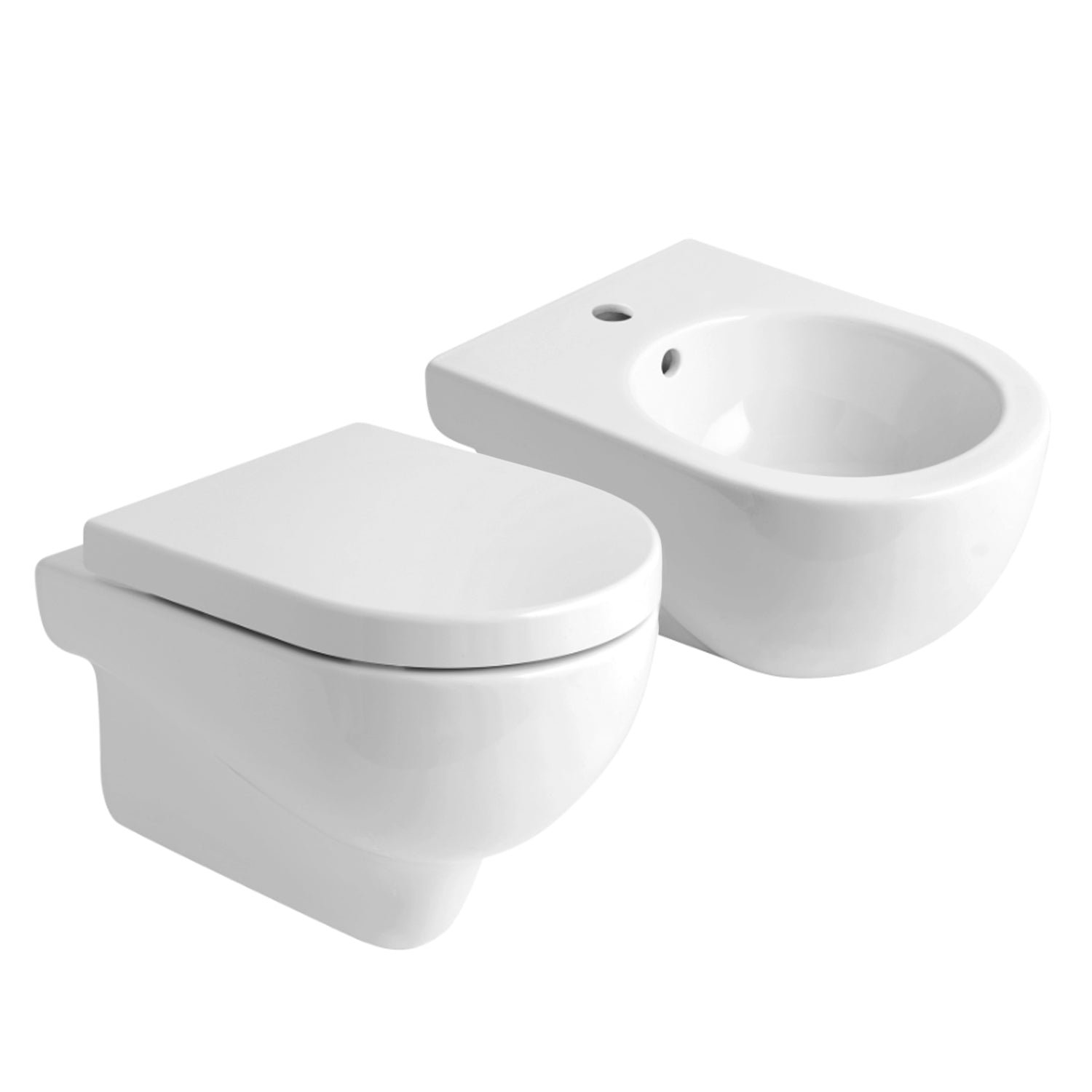 Sanitari sospesi Ceramica Azzurra serie Nuvola con sedile soft-close 46x35x24