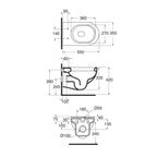 Vaso sospeso Ceramica Azzurra serie Nuvola con sedile soft close 55x36 cm - Bianco lucido
