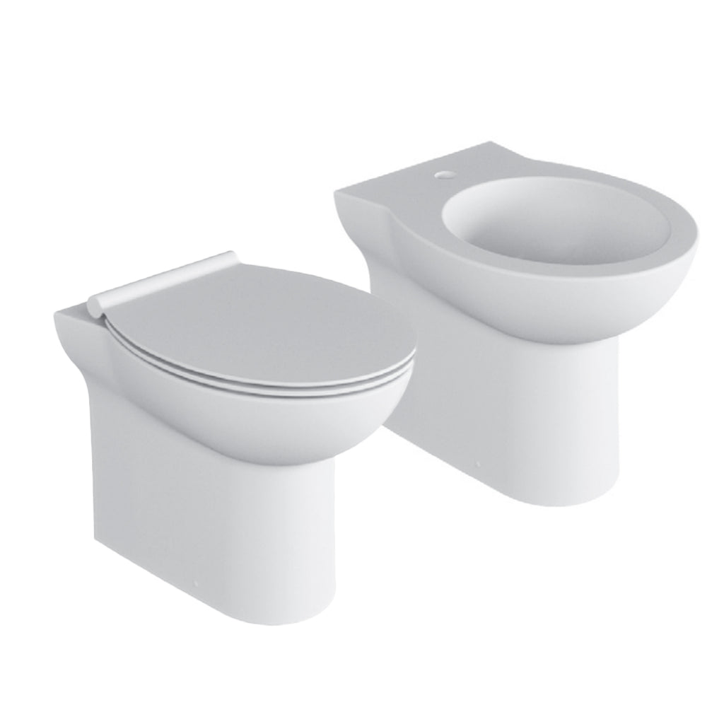 Sanitari filo parete ceramica azzurra fast wc + bidet + sedile soft close slim