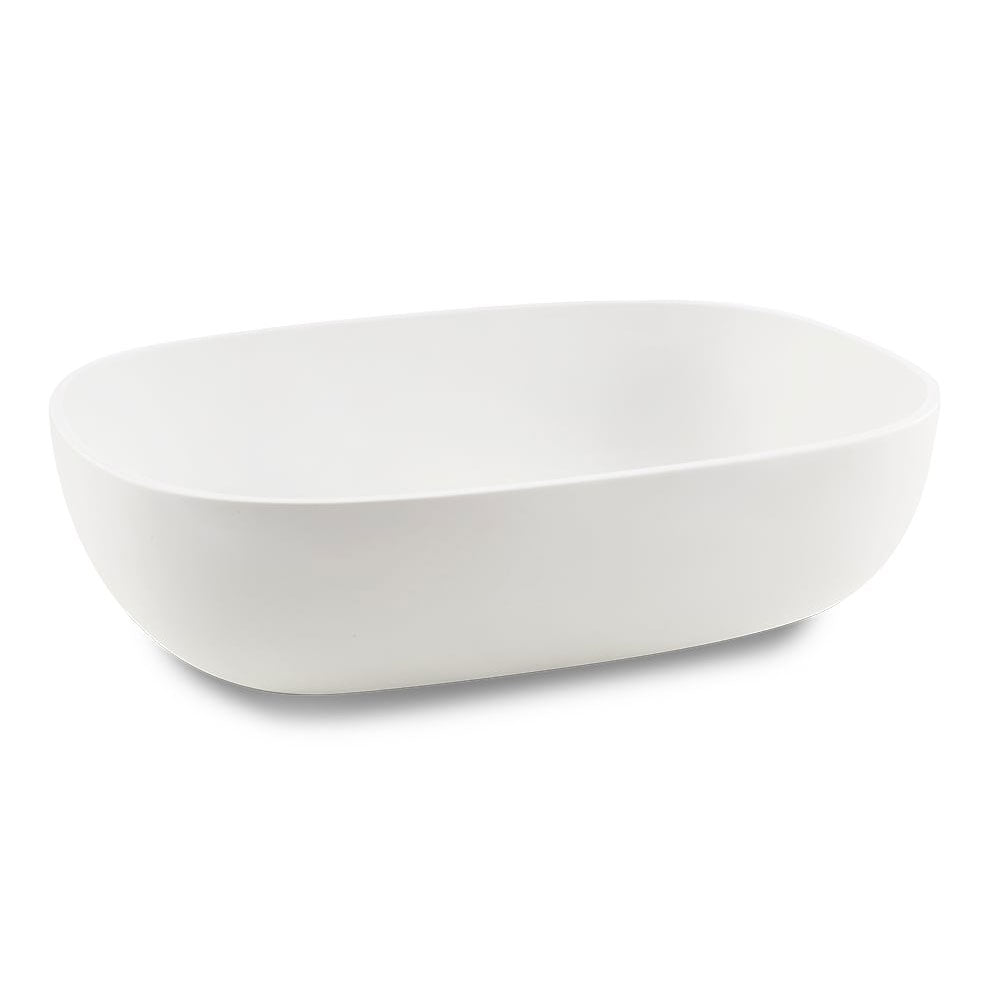 Lavandino da appoggio 'Snob2.0 Basin' in resina cm 55x40x16h by Cipi - Bianco opaco