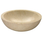 Lavabo da Appoggio in Marmo Travertino Tondo Beige Levigato di Prima SCELTA