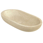 Lavabo da Appoggio in Marmo Ovale Beige