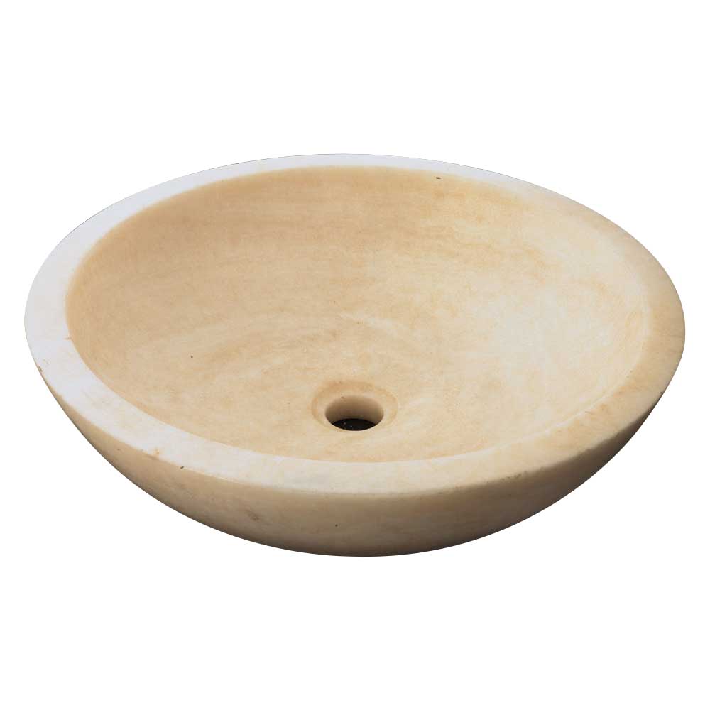 Lavabo da Appoggio in Marmo Tondo Onice Levigato