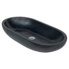 Lavabo da Appoggio in Marmo Ovale Nero