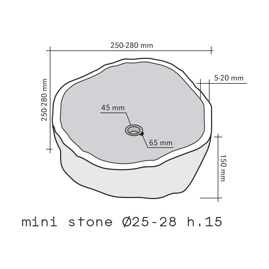 Lavabo da Appoggio in Pietra Mini Stone