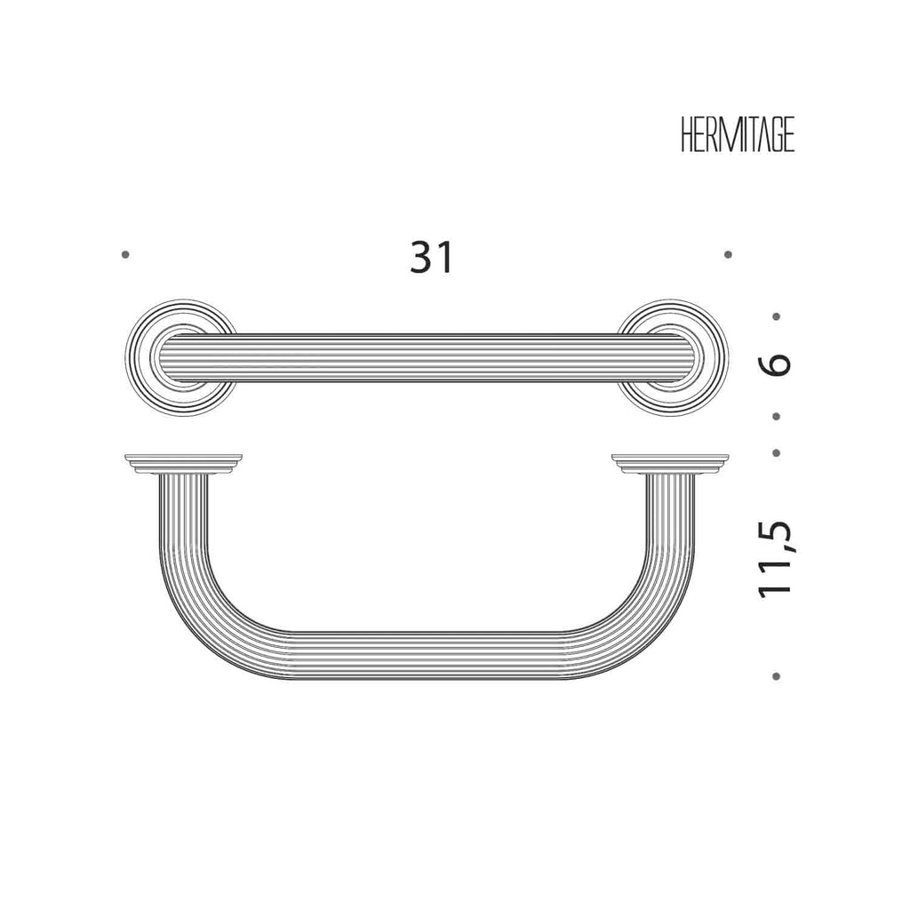 Maniglione 30cm per vasca in ottone cromato collezione Hermitage di Colombo Design
