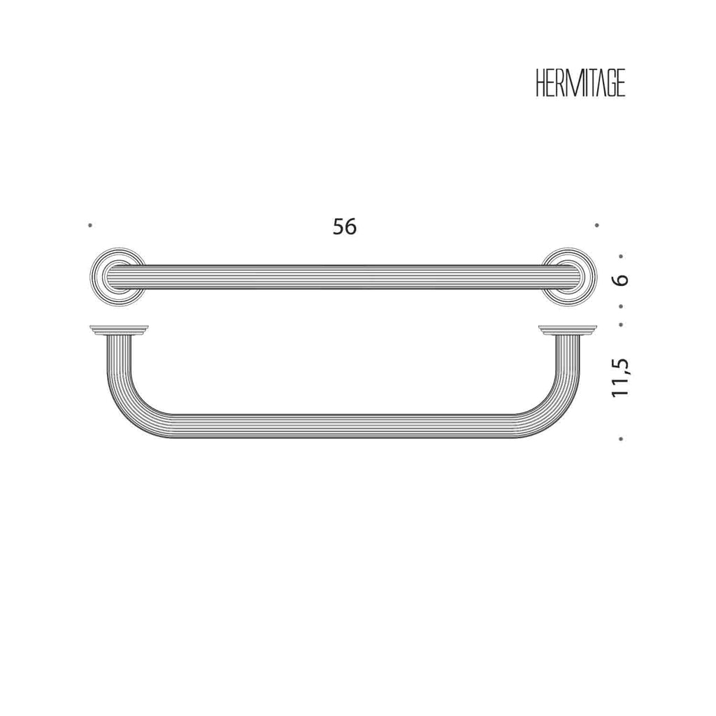 Maniglione 56cm per vasca in ottone cromato collezione Hermitage di Colombo Design