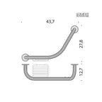 Maniglione con portasapone per vasca in ottone cromato collezione Hermitage di Colombo Design