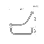 Maniglione 43cm per vasca in ottone cromato collezione Hermitage di Colombo Design