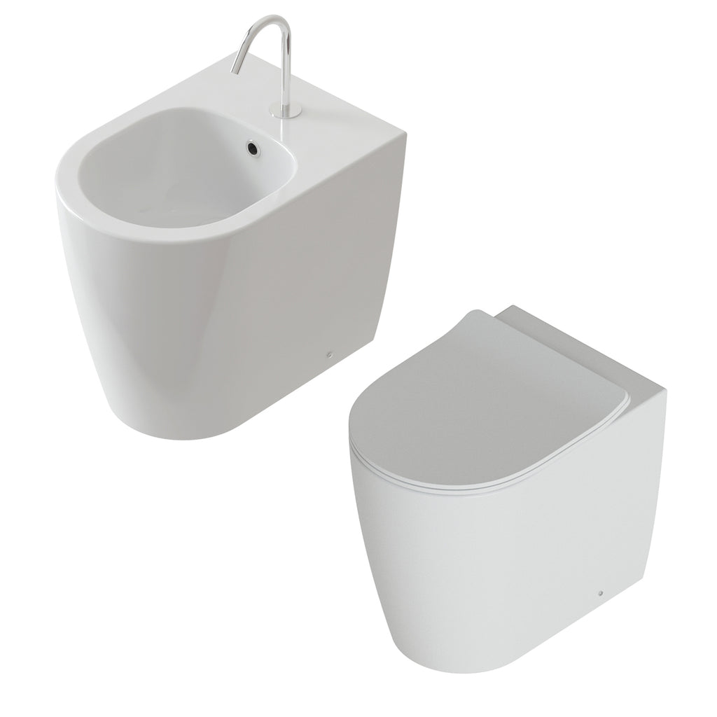 Sanitari senza Brida Filo muro Falerii  Foglia Medium wc bidet sedile softclose