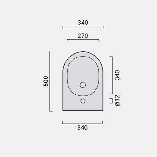 Bidet sospeso Domus Falerii collezione Fogliolina bianco lucido