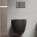 WC sospeso senza brida Domus Falerii collezione Fogliolina meteorite con copriwater