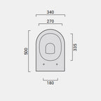 WC sospeso senza brida Domus Falerii collezione Fogliolina meteorite con copriwater