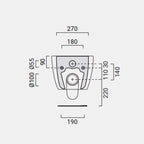 WC sospeso senza brida Domus Falerii collezione Fogliolina meteorite con copriwater