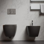 Coppia di WC e bidet sospeso Domus Falerii collezione Fogliolina meteorite