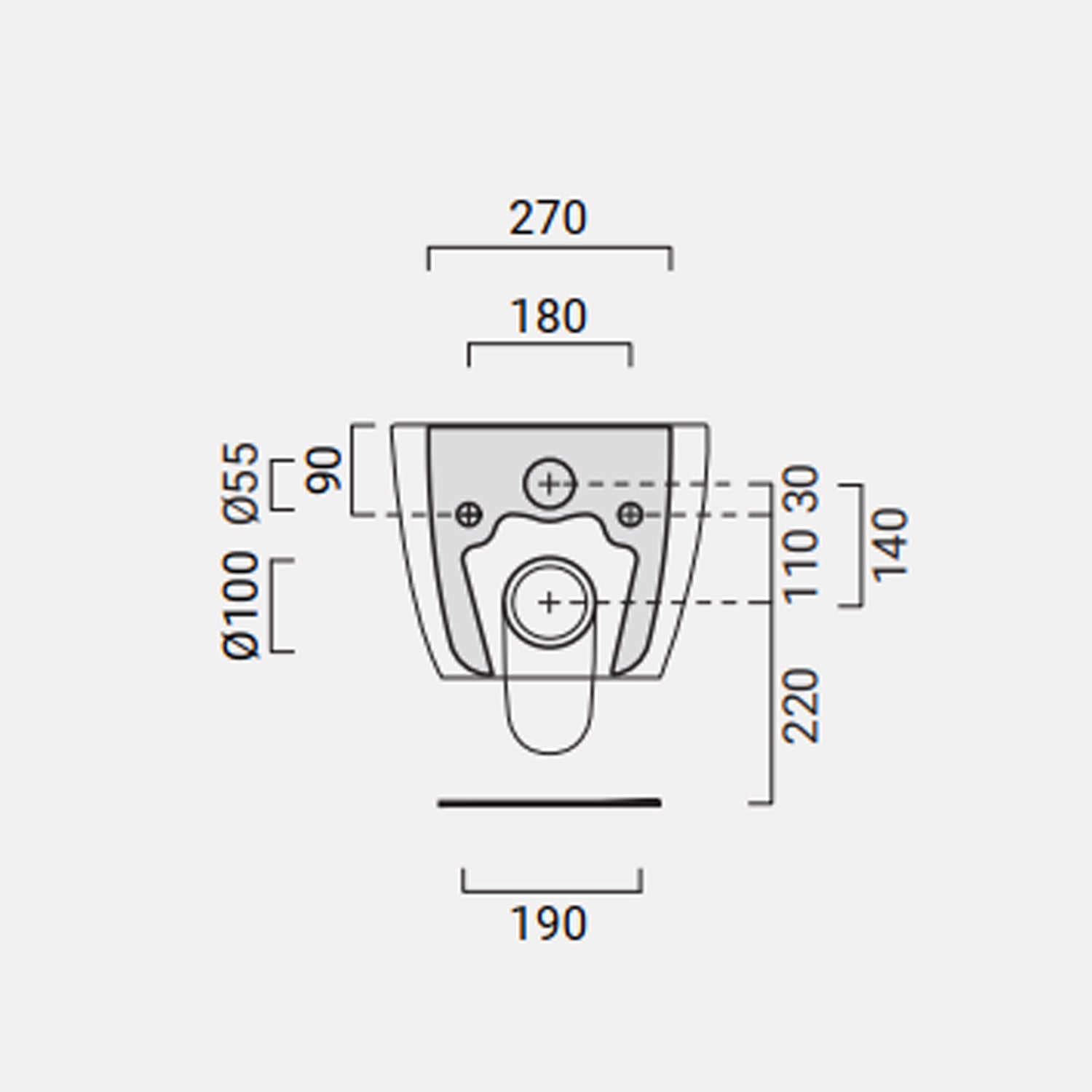 Coppia di WC e bidet sospeso Domus Falerii collezione Fogliolina meteorite