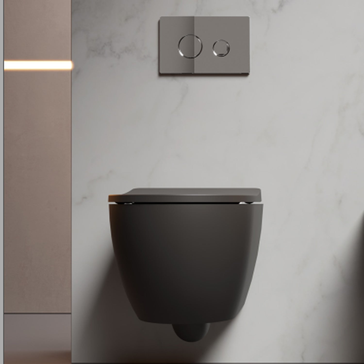 Coppia di WC e bidet sospeso Domus Falerii collezione Fogliolina meteorite