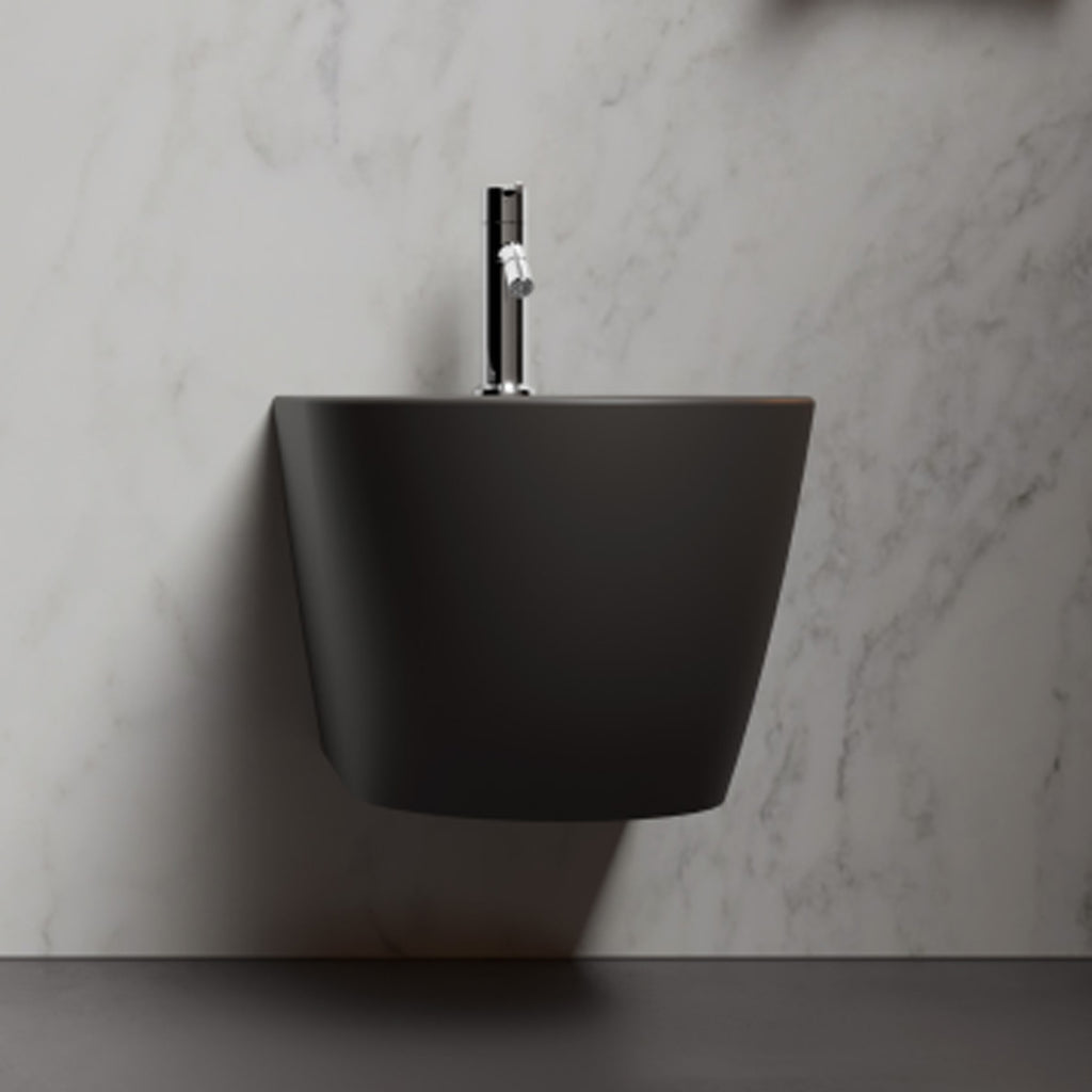 Coppia di WC e bidet sospeso Domus Falerii collezione Fogliolina meteorite